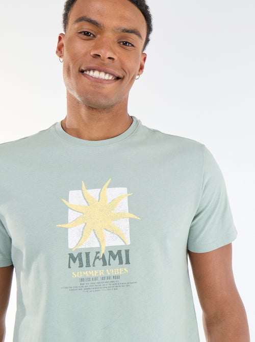 Camiseta estampada por delante y por detrás de manga corta - Kiabi