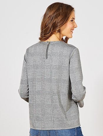 Camiseta estampada 'príncipe de Gales' - Kiabi