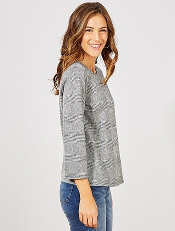 Camiseta estampada 'príncipe de Gales' - Kiabi