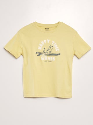 Camiseta estampada + punto de rizo