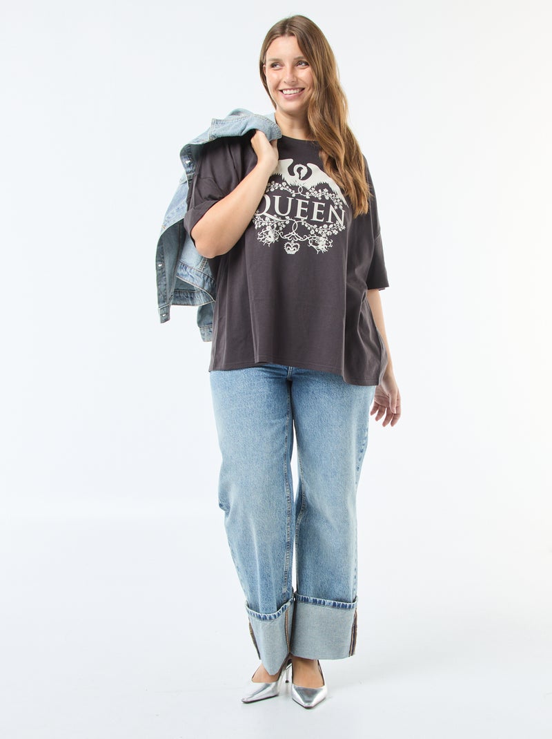 Camiseta estampada 'Queen' Negro - Kiabi