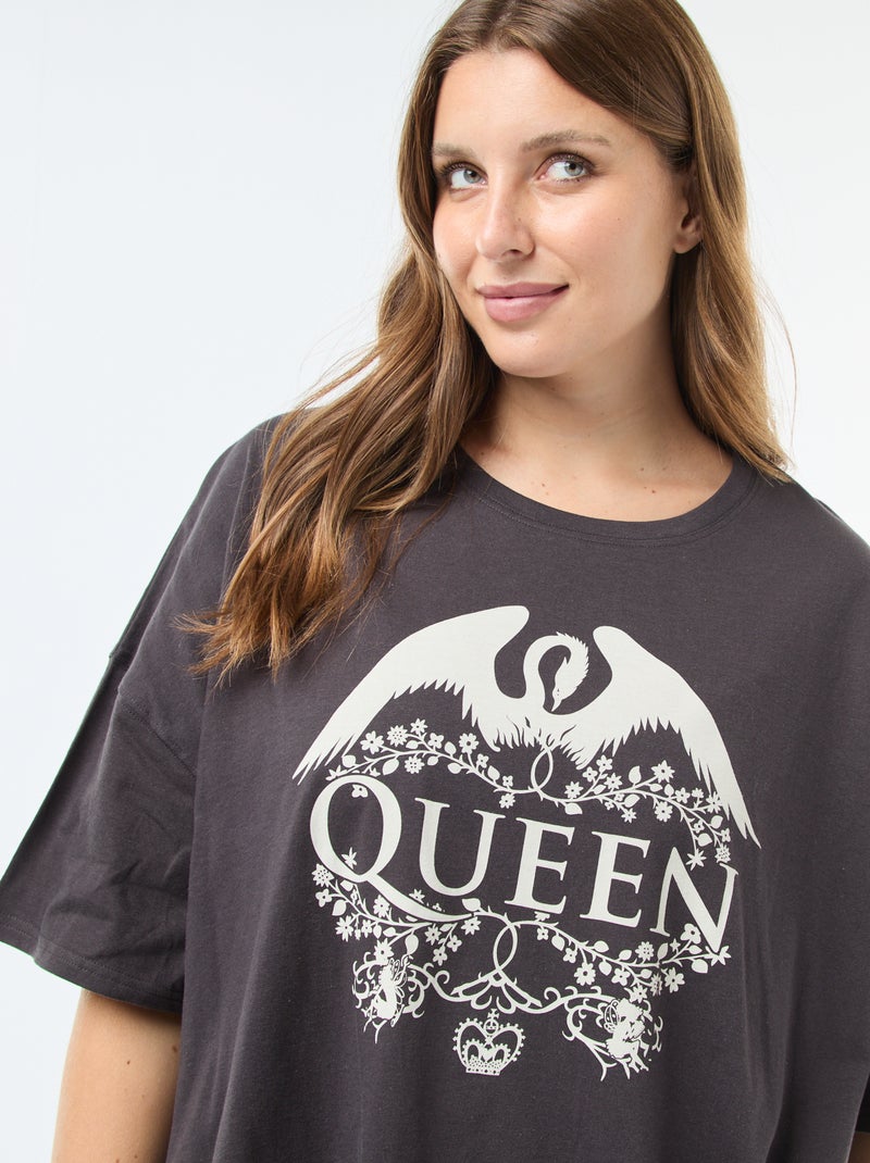 Camiseta estampada 'Queen' Negro - Kiabi