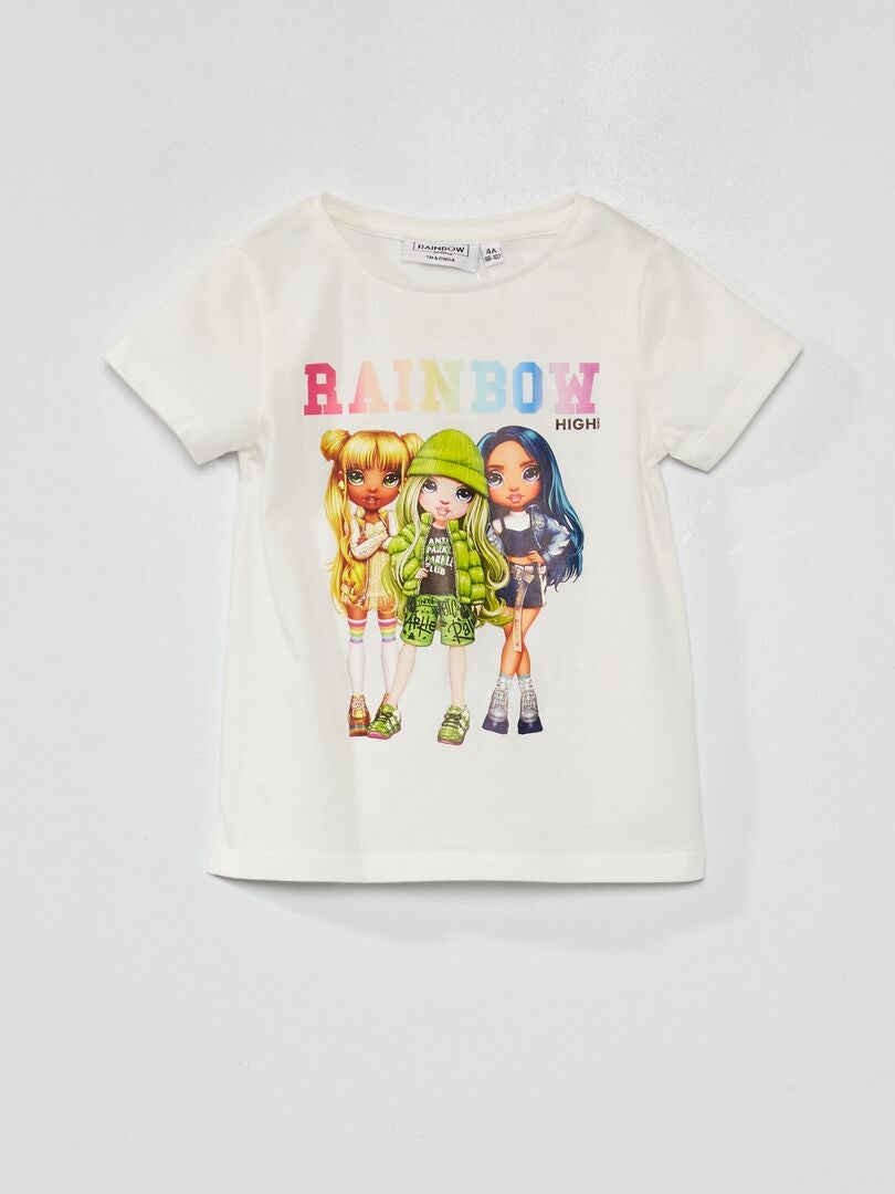 Camiseta estampada 'Rainbow high' crudo - Kiabi