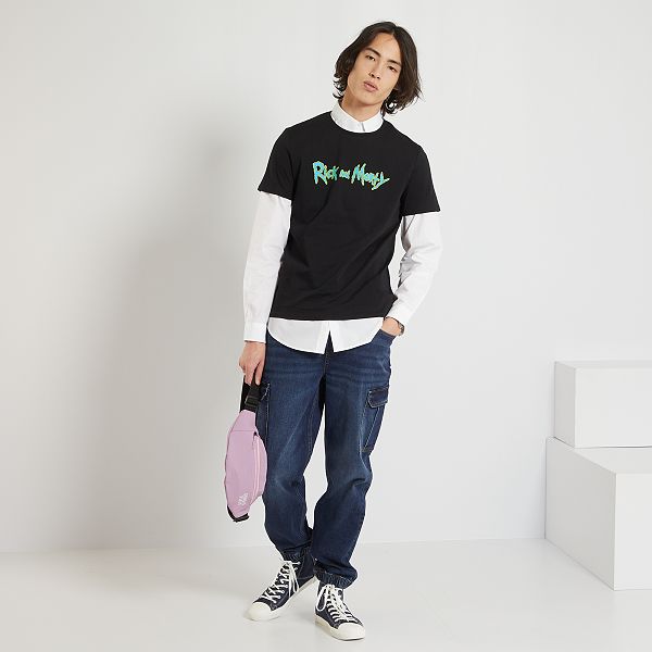 Camiseta estampada 'Rick \u0026 Morty' Niño 10-18 años - negro - Kiabi - 10,00€