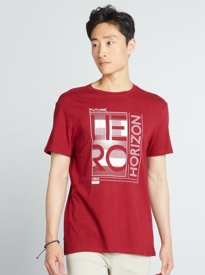Camiseta estampada ROJO - Kiabi