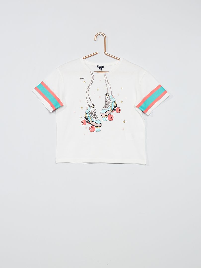 Camiseta estampada 'rollers' Blanco - Kiabi