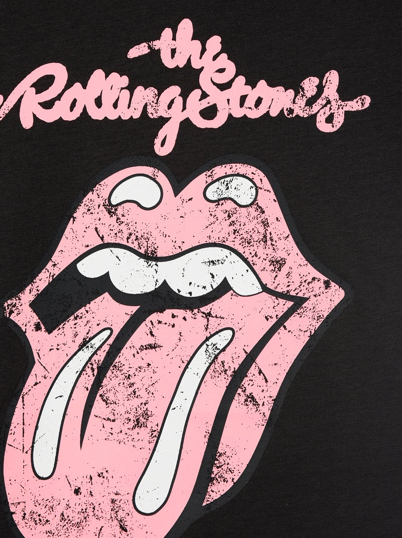 Camiseta estampada 'Rolling Stones' de algodón Negro - Kiabi