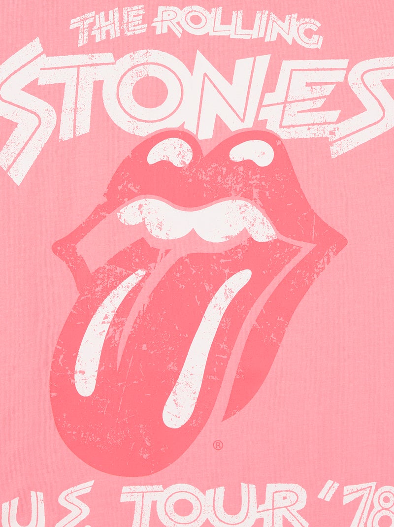 Camiseta estampada 'Rolling Stones' de algodón Rosa - Kiabi