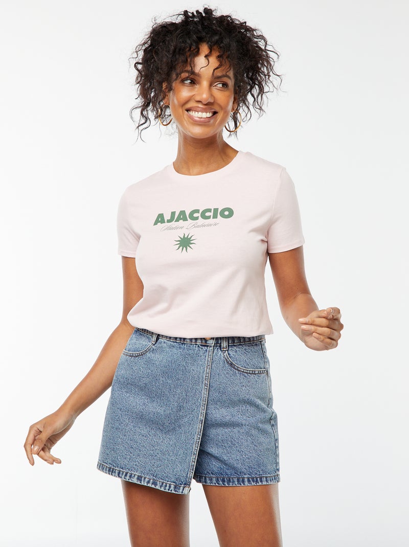 Camiseta estampada Rosa - Kiabi