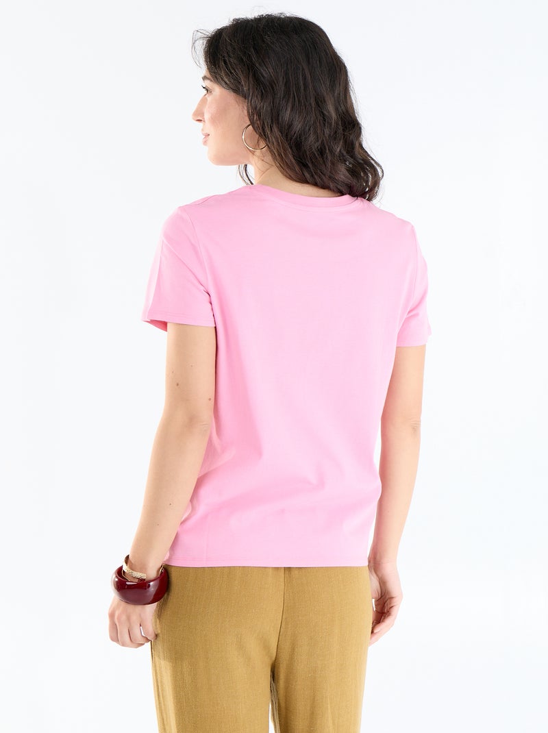 Camiseta estampada Rosa - Kiabi