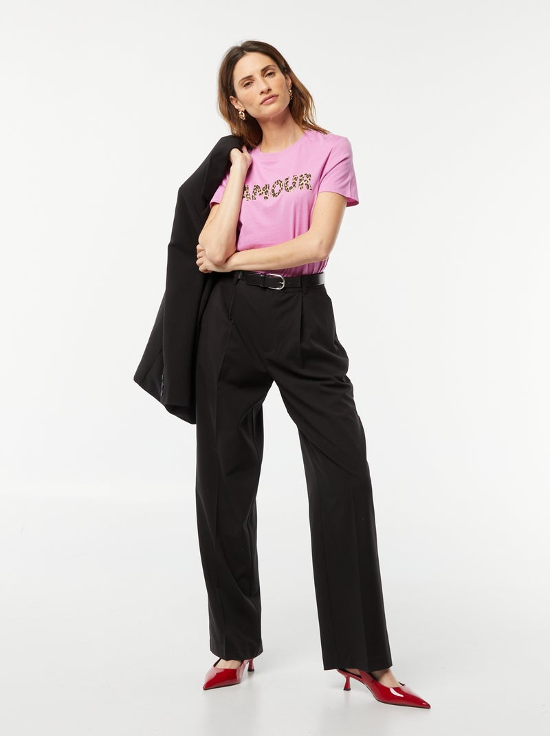 Camiseta estampada ROSA - Kiabi
