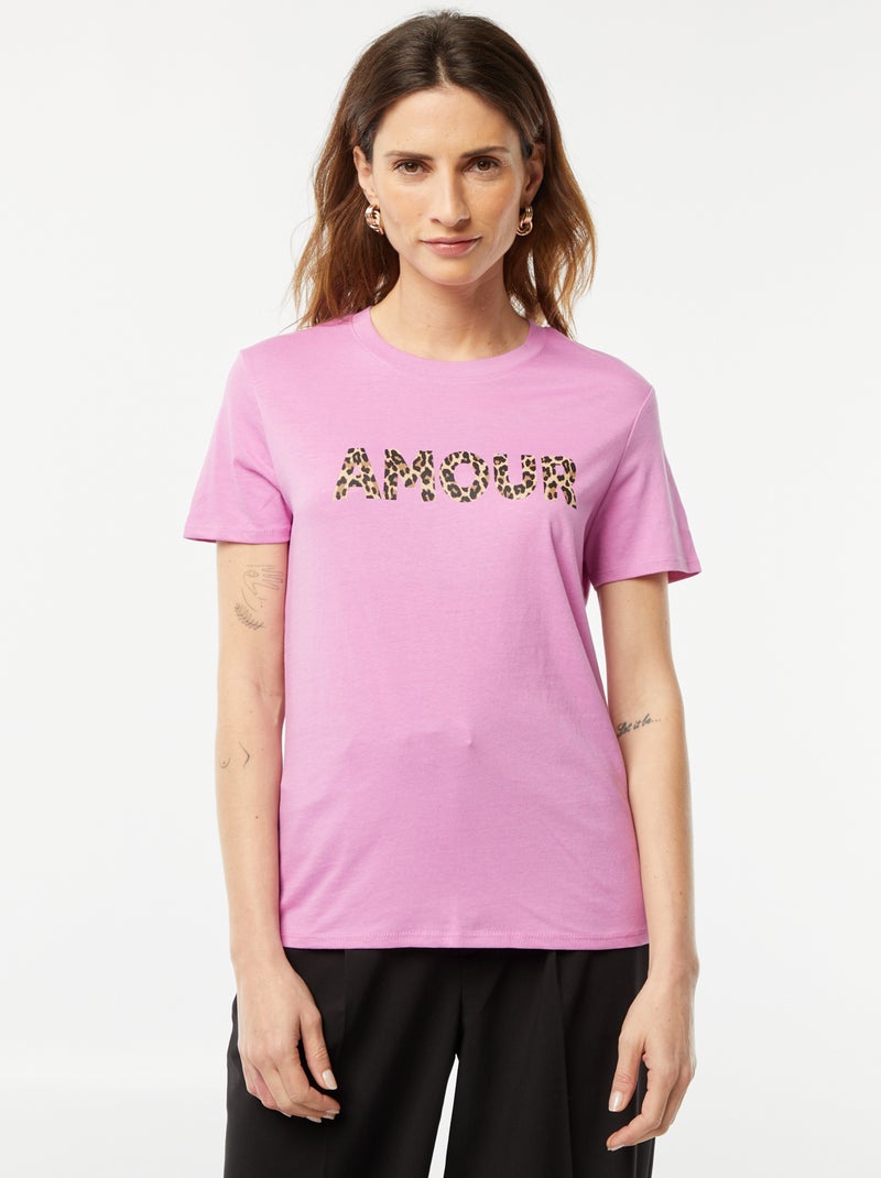 Camiseta estampada ROSA - Kiabi