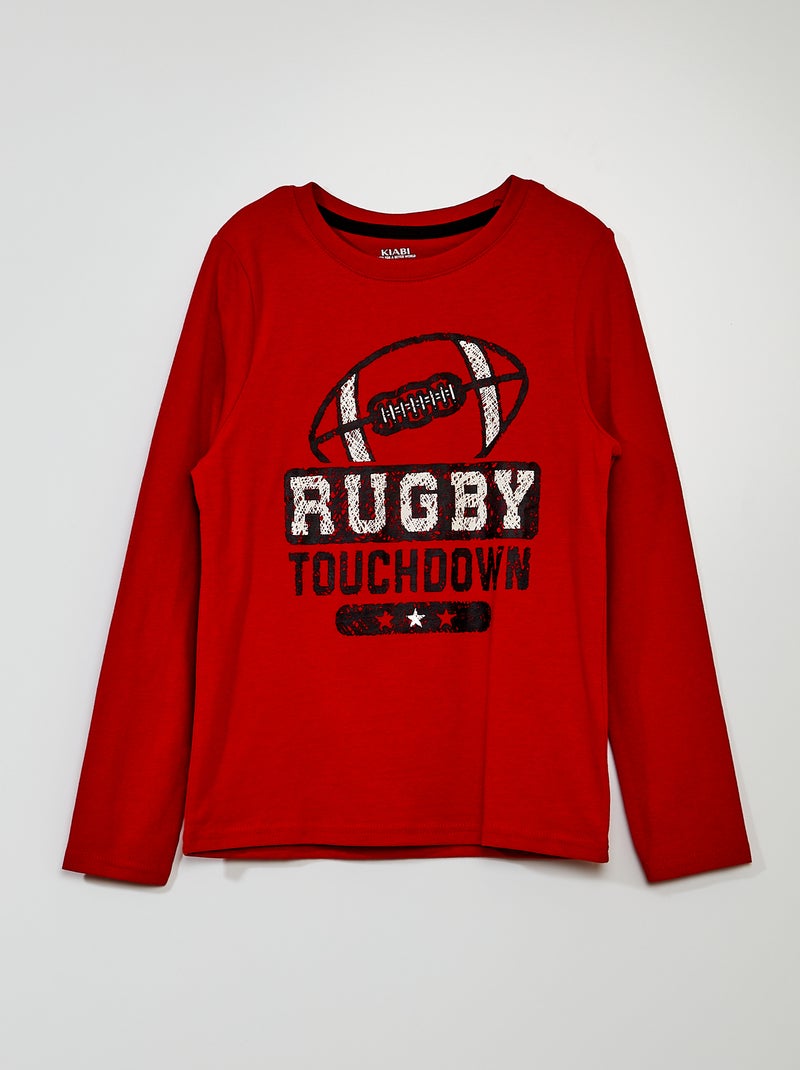 Camiseta estampada 'Rugby' ROJO - Kiabi
