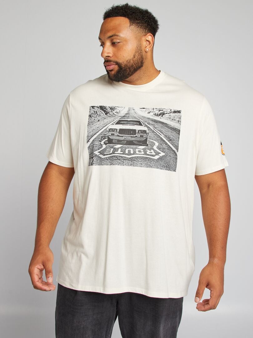 Camiseta estampada Ruta 66 BLANCO - Kiabi