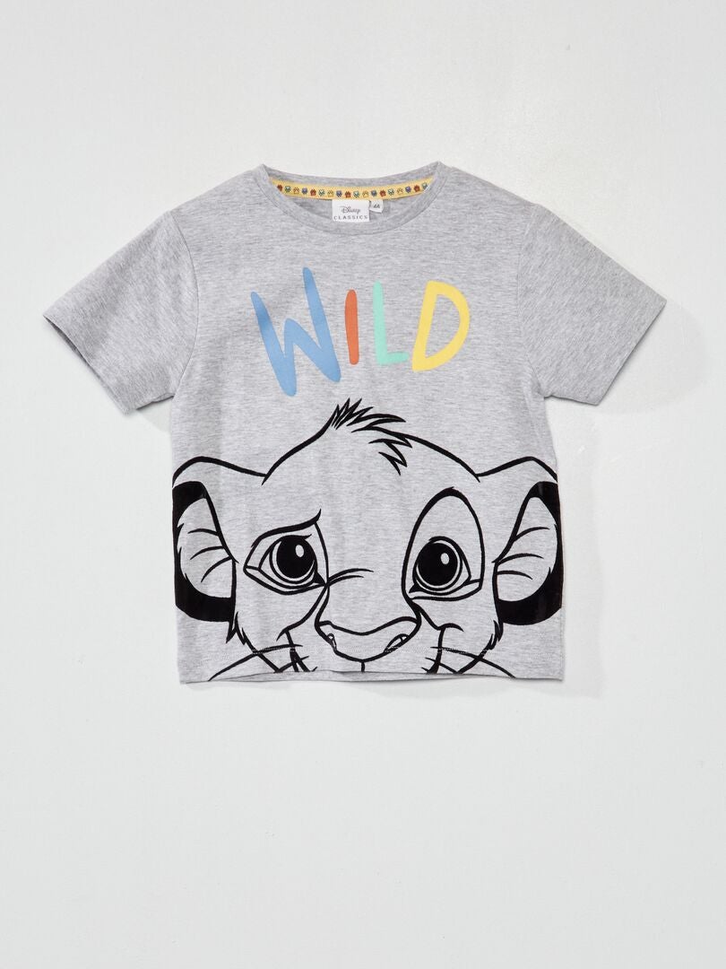 Camiseta estampada 'Simba' gris - Kiabi