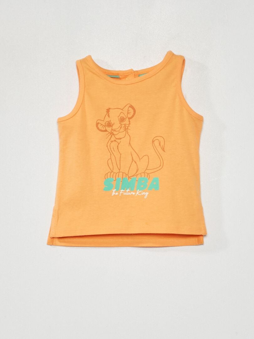 Camiseta estampada sin mangas 'Disney' 'Simba' NARANJA - Kiabi