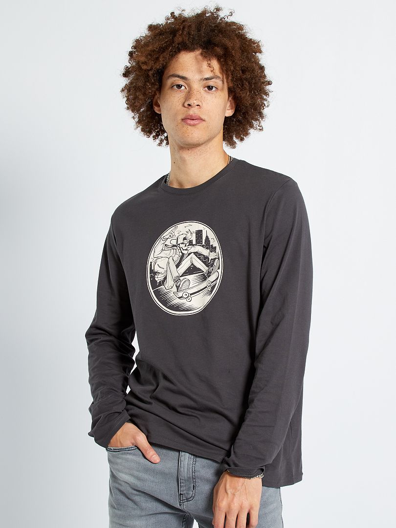 Camiseta estampada 'Skate' NEGRO - Kiabi