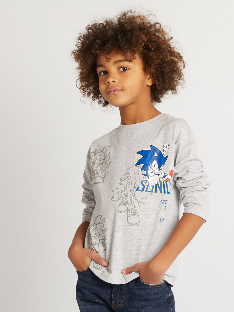 Camiseta estampada 'Sonic' GRIS - Kiabi