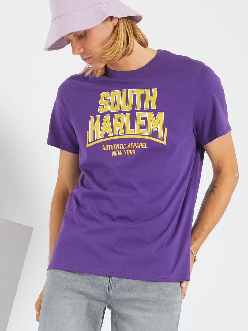 Camiseta estampada 'South Harlem' PURPURA - Kiabi