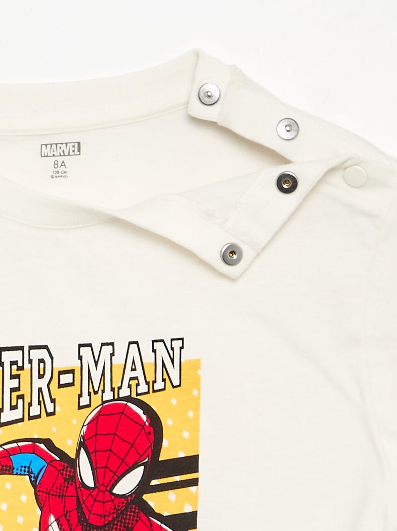 Camiseta estampada 'Spiderman' - colección fácil de poner Blanco - Kiabi