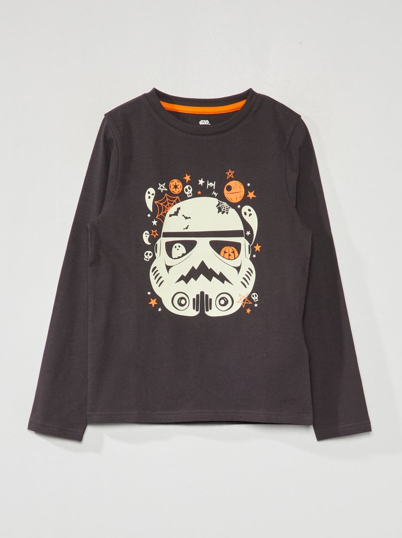 Camiseta estampada 'Star Wars' fosforescente - Halloween GRIS - Kiabi