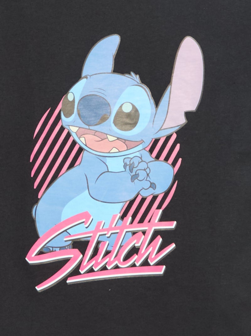 Camiseta estampada 'Stitch' Negro - Kiabi