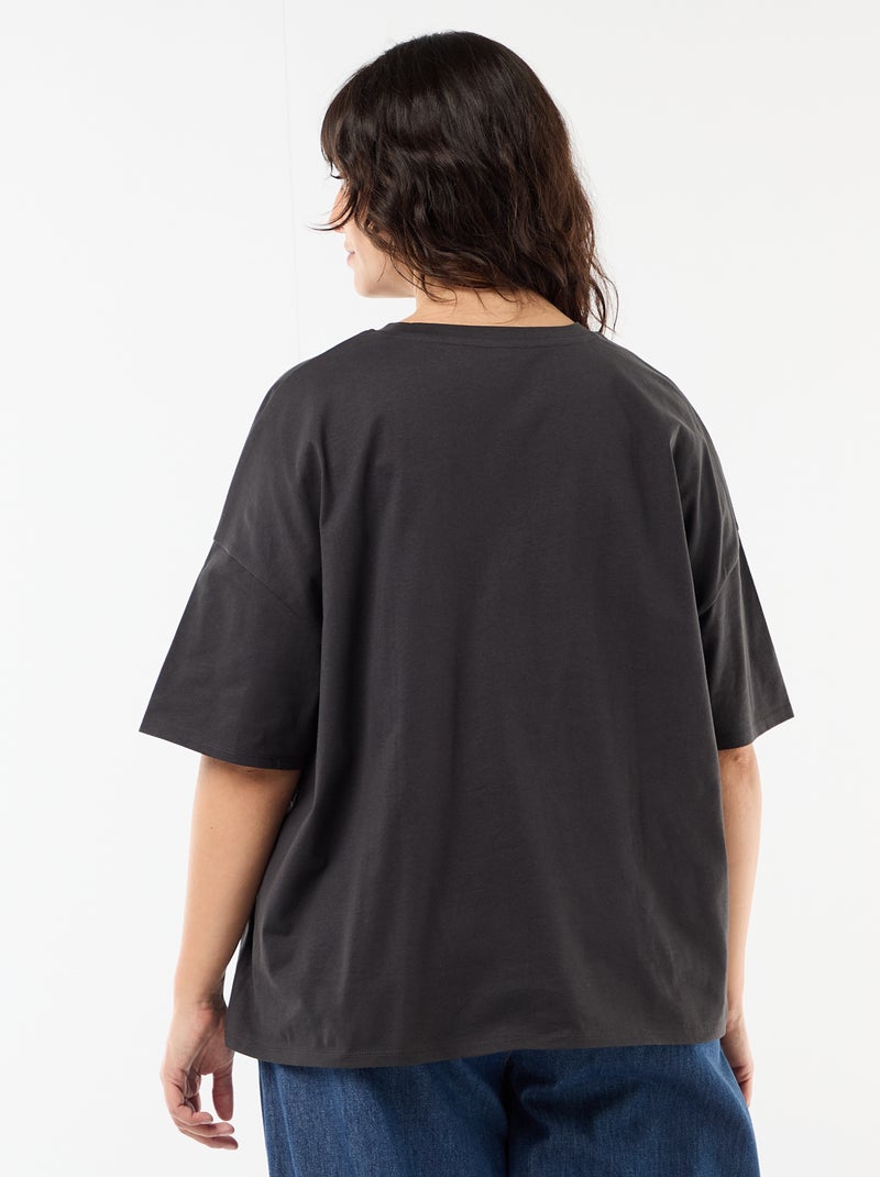 Camiseta estampada 'Stitch' Negro - Kiabi