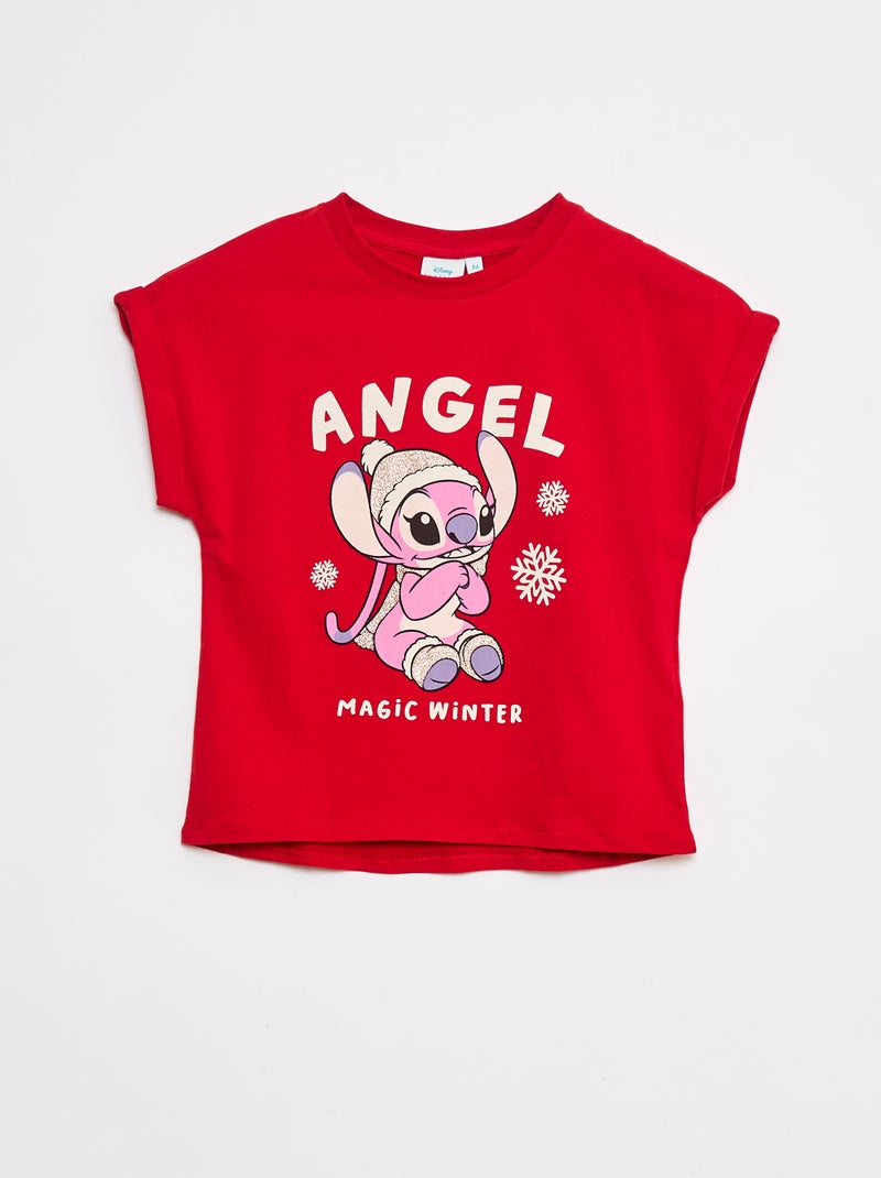 Camiseta estampada 'Stitch' Rojo - Kiabi