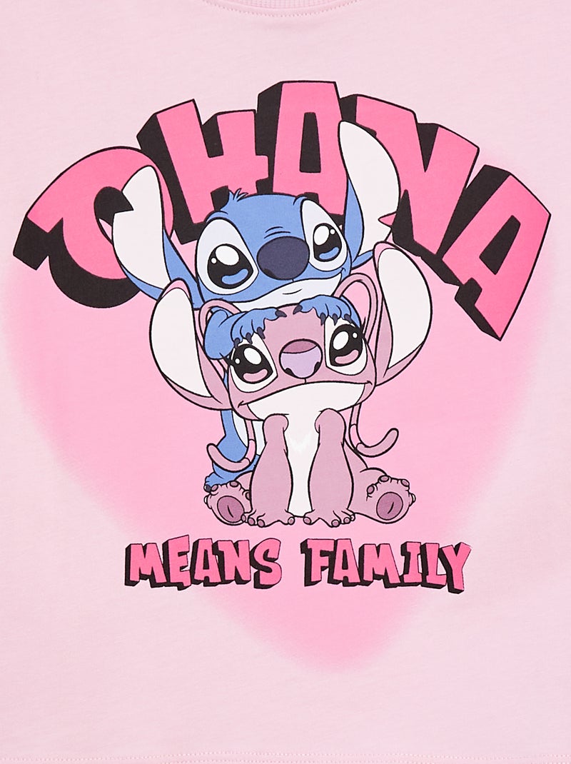 Camiseta estampada 'Stitch' Rosa - Kiabi