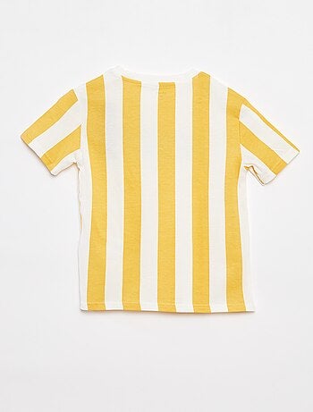 Camiseta estampada 'summer' de manga corta a rayas