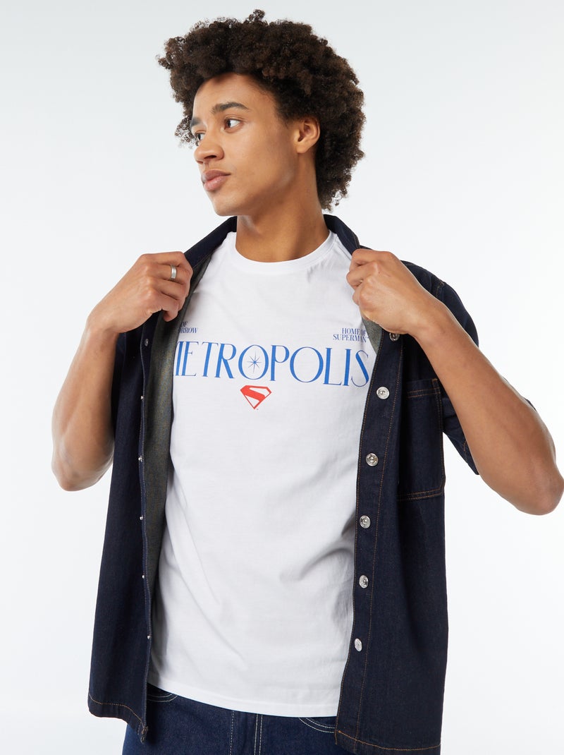 Camiseta estampada 'Super-man' BLANCO - Kiabi