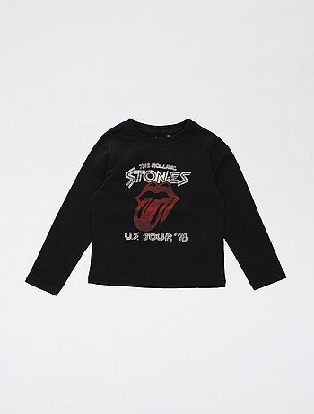 Camiseta estampada 'The Rolling Stones' de algodón liso