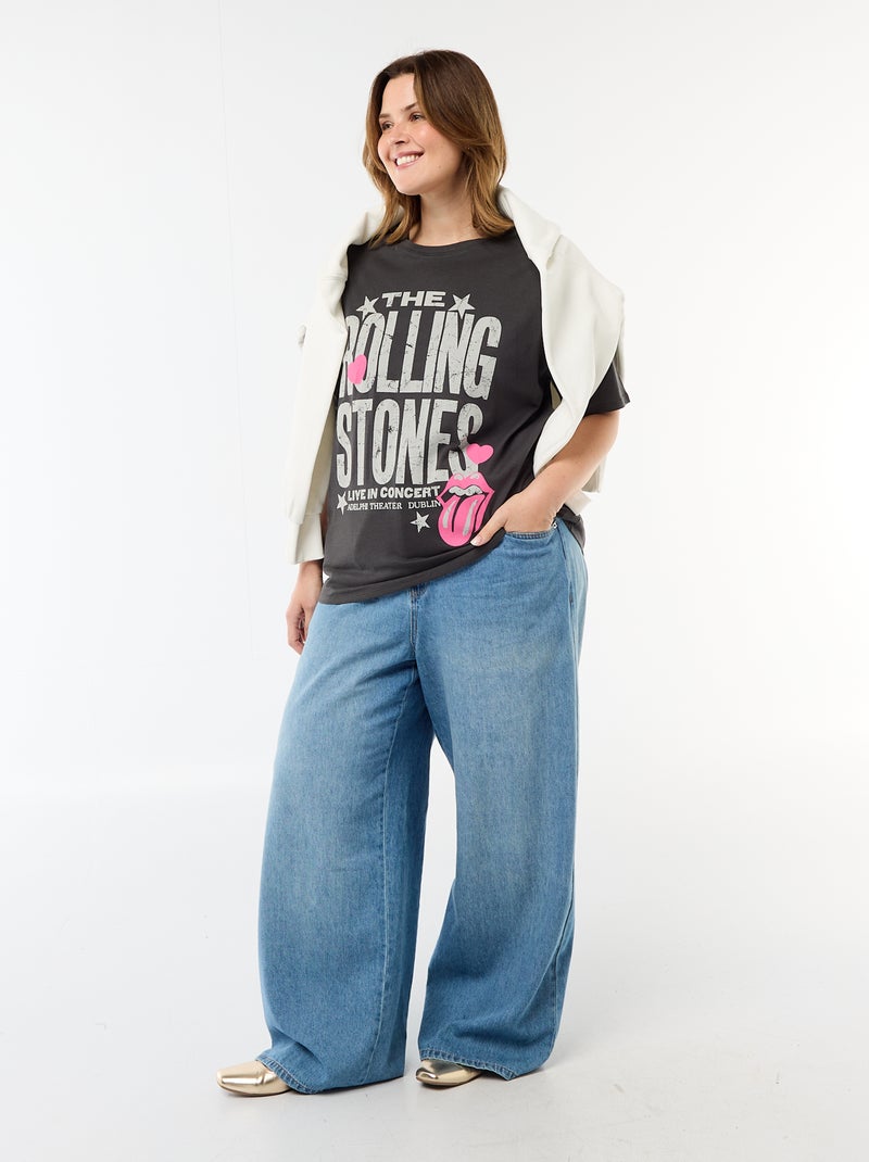Camiseta estampada 'The Rolling Stones' de manga corta Negro - Kiabi