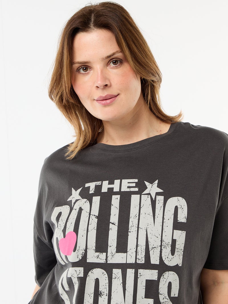 Camiseta estampada 'The Rolling Stones' de manga corta Negro - Kiabi
