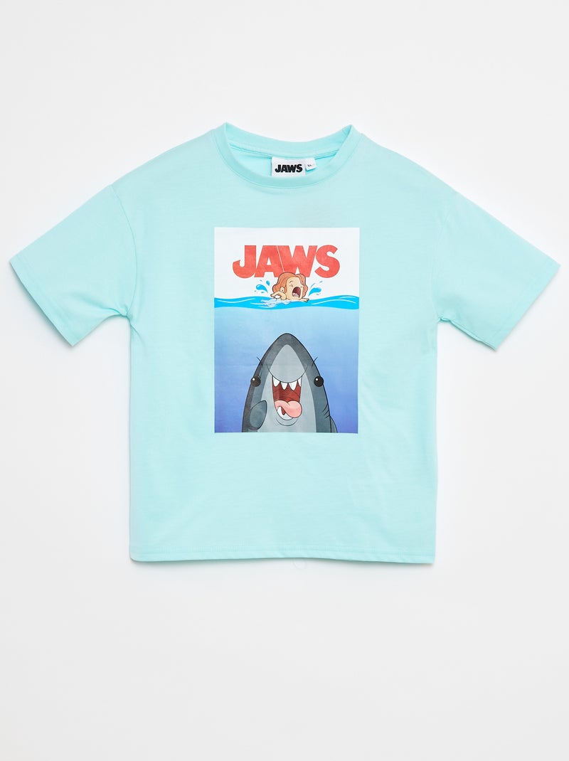 Camiseta estampada 'Tiburón' AZUL - Kiabi