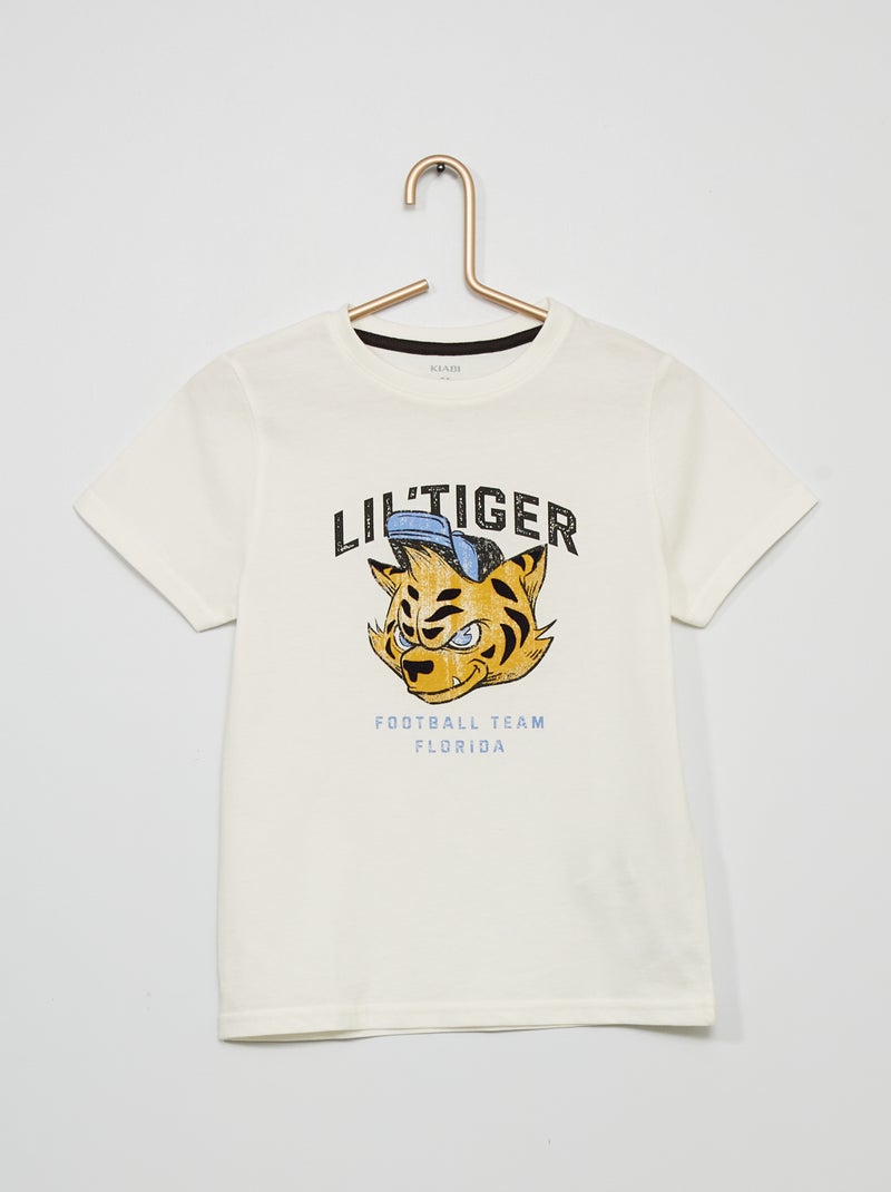 Camiseta estampada 'tigre' BLANCO - Kiabi