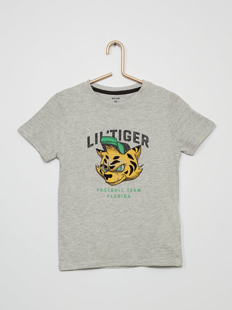 Camiseta estampada 'tigre' GRIS - Kiabi