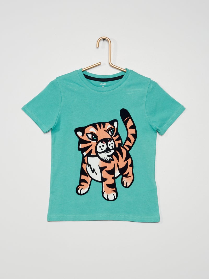 Camiseta estampada 'tigre' VERDE - Kiabi