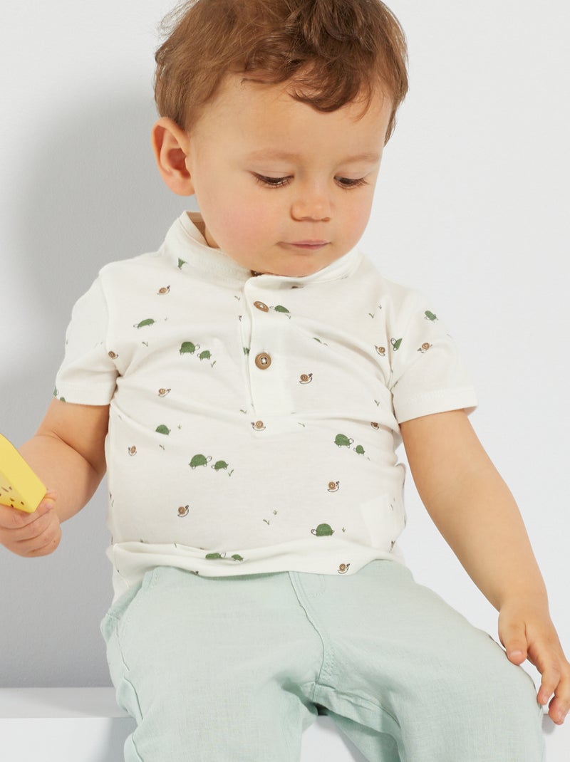 Camiseta estampada 'tortugas' BLANCO - Kiabi