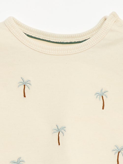 Camiseta estampada tropical de manga corta en algodón - Kiabi