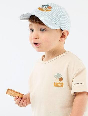 Camiseta estampada tropical de manga corta en algodón
