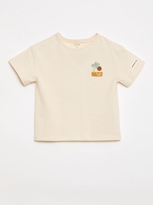 Camiseta estampada tropical de manga corta en algodón - Kiabi