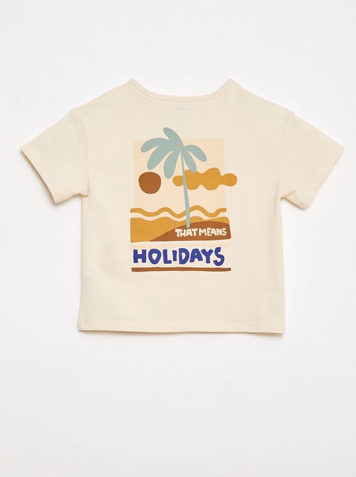 Camiseta estampada tropical de manga corta en algodón - Kiabi