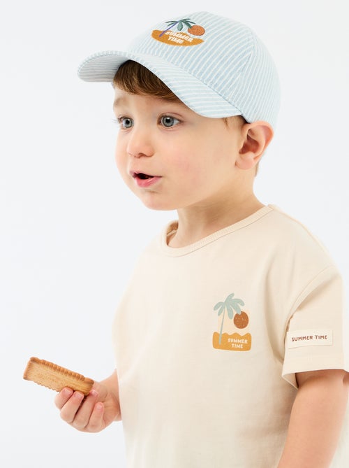 Camiseta estampada tropical de manga corta en algodón - Kiabi