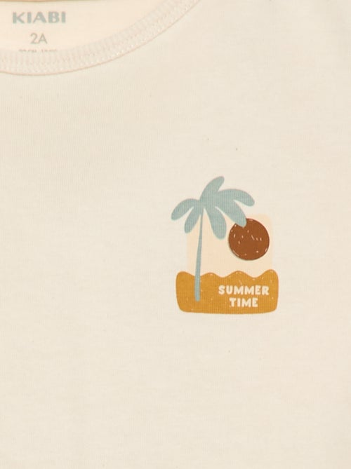 Camiseta estampada tropical de manga corta en algodón - Kiabi