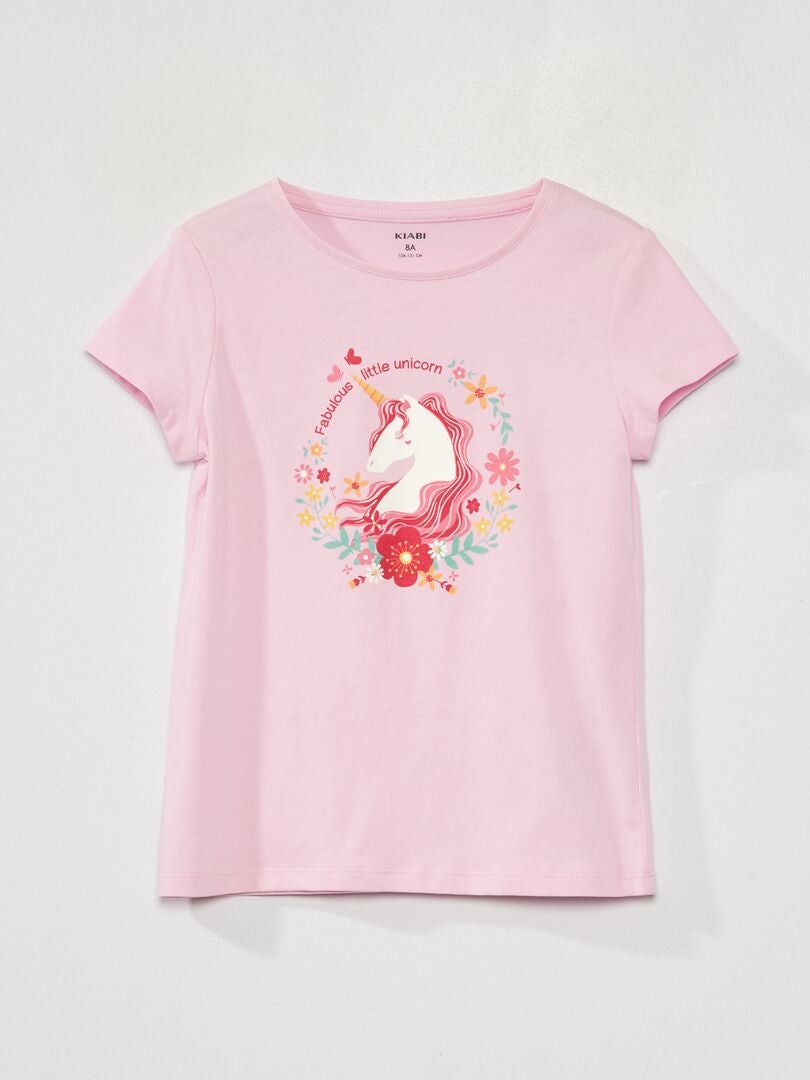Camiseta estampada 'unicornio' - ROSA - Kiabi 3.50€
