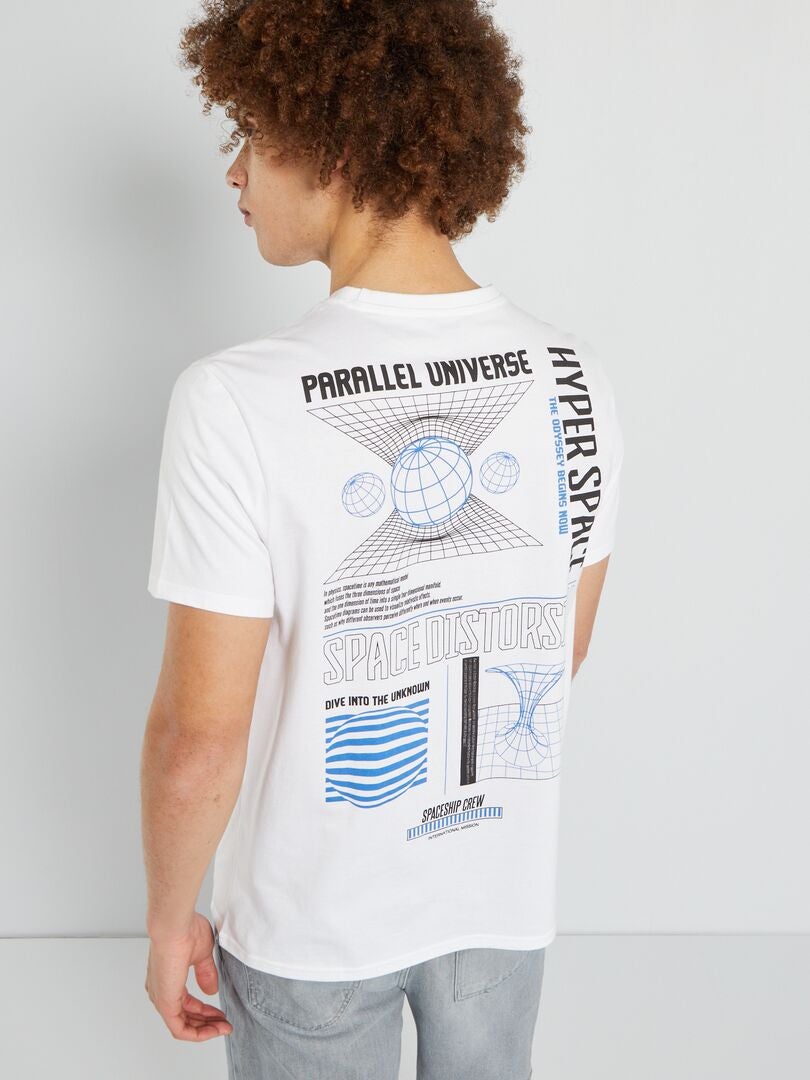 Camiseta estampada 'universos paralelos' BLANCO - Kiabi