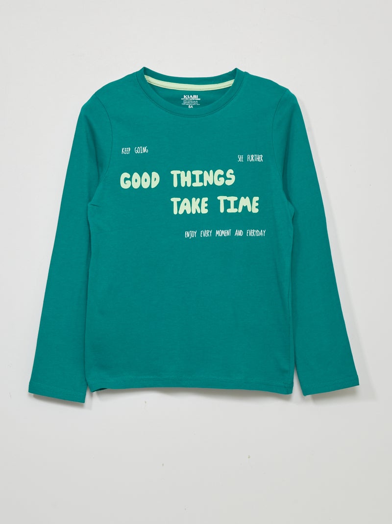 Camiseta estampada VERDE - Kiabi