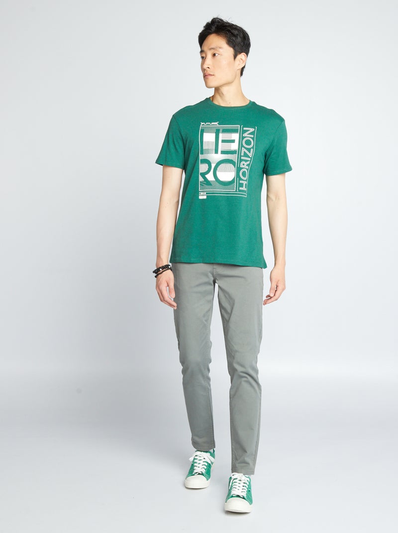 Camiseta estampada VERDE - Kiabi