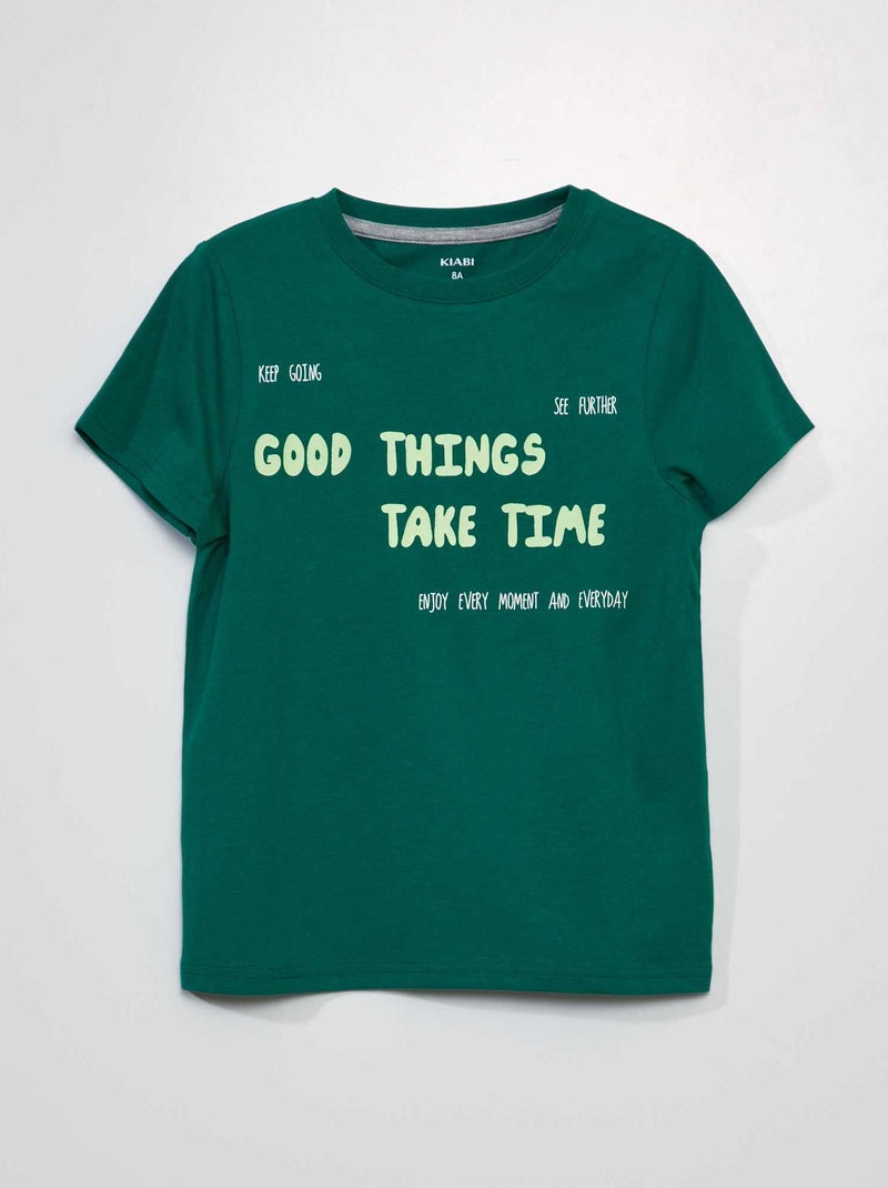 Camiseta estampada VERDE - Kiabi
